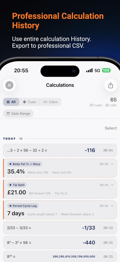 CueCalc im App Store — professioneller Verlauf