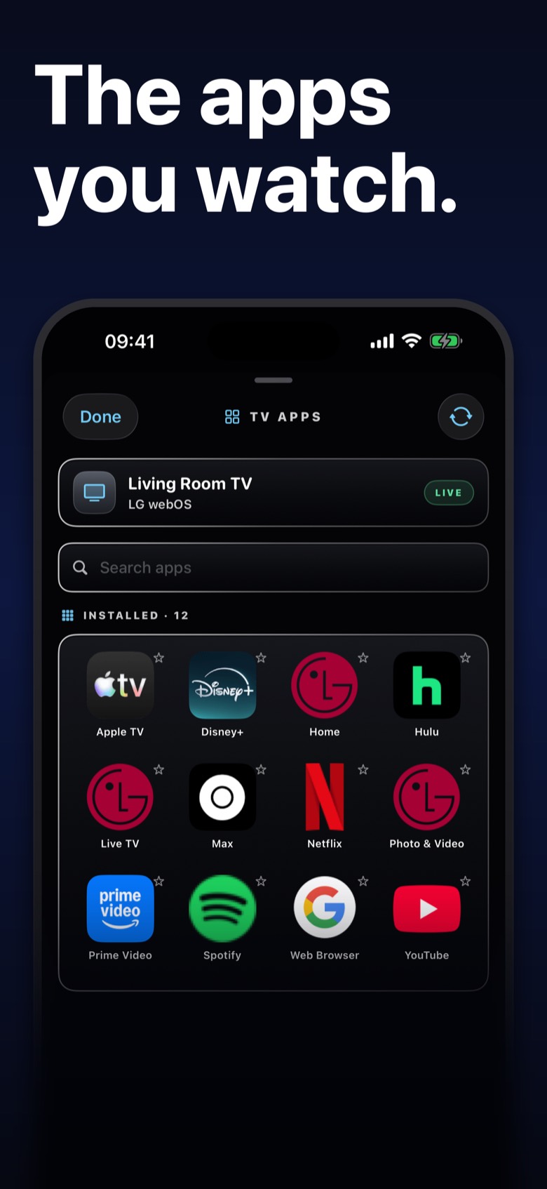 Remotal app shortcuts for the television